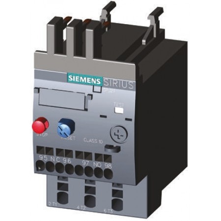 Siemens 热过载继电器, 3RU系列, 触点额定电流 16 A, 自动，手动复位