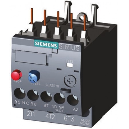 Siemens 热过载继电器, 3RU系列, 触点额定电流 4 A, 自动，手动复位