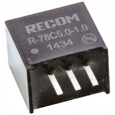 Recom 开关稳压器, R-78C-1.0 系列, 5V 直流输出, 8 → 42V 直流输入, 额定功率 5W