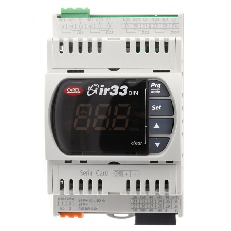 Carel PID控制器, DN33系列, 24 V 交流/直流, 继电器输出, 1输出