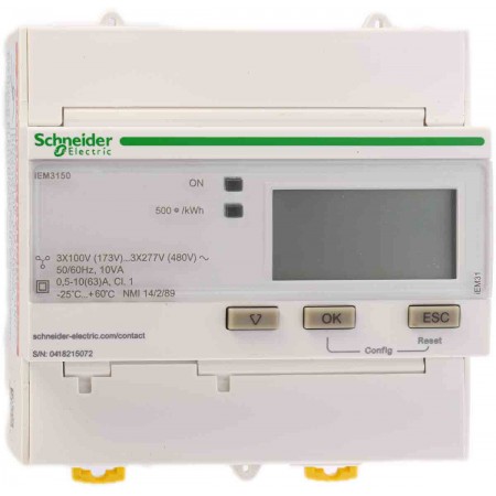 Schneider Electric 施耐德能量计, LCD, iEM3100系列, 10位