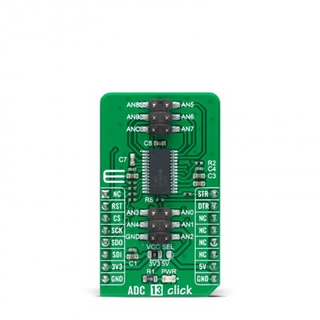 MikroElektronika 附加板, ADC 13 Click, ADC转换器, 用于开发mikroBUS 插座