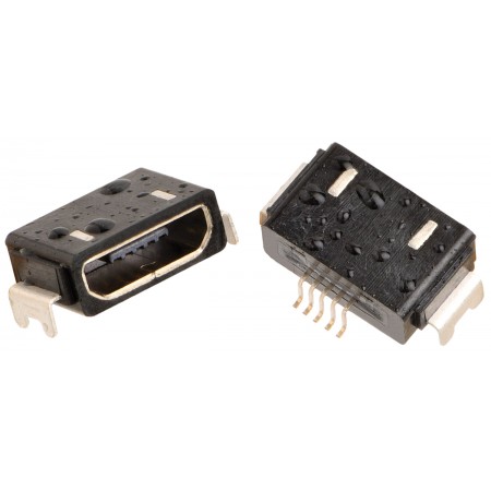 莫仕 直角 母座 微型 USB 连接器, B型, 30 V, 1 A, 1.8 A 105443