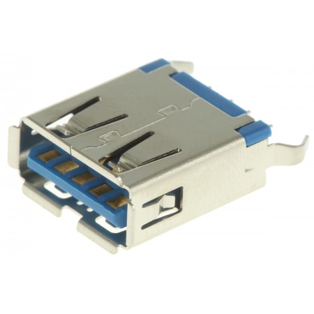 Amphenol FCI USB 连接器, 通孔, 母座, USB3.0, 1 端口, 直向, 1.8A额定电流