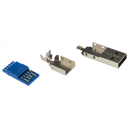 TE Connectivity USB A型接口, 电缆安装, 公插, USB3.0, 1 端口, 直向