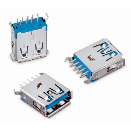 Wurth Elektronik USB 连接器, WR-COM 系列, 通孔, 母座, USB3.0, 1 端口, 直向, 1.8A额定电流