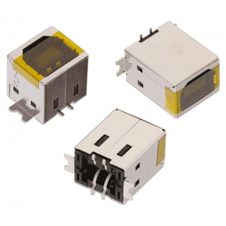 Wurth Elektronik B 型 USB 连接器, WR-COM 系列, 表面安装安装, 焊接端接, 1 端口, 直角, 母座 USB 2.0, 30 V 交流, 1.5A
