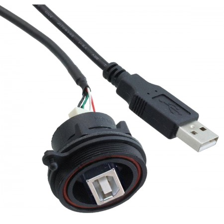 Bulgin USB 连接器, USB 系列, 面板安装, 公插, USB2.0, 1 端口, 直向, 1.0A额定电流