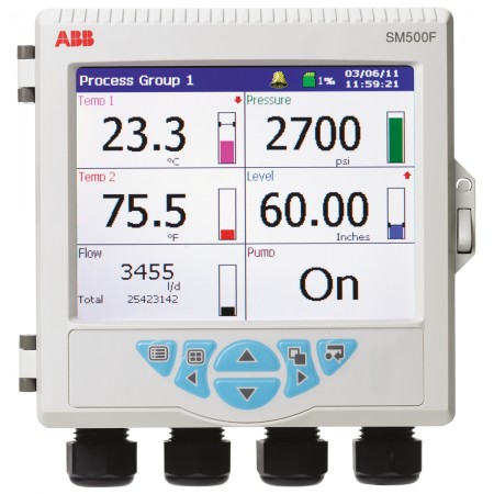 ABB 图表记录仪, 可测量电流、毫伏、电阻、温度、电压 视频图形 最大电阻500 ￫ 10000Ω SM501FCB