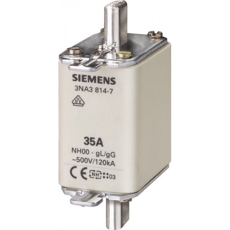 Siemens NH 熔断器, 50A电流, 500V 交流, 80mm总长