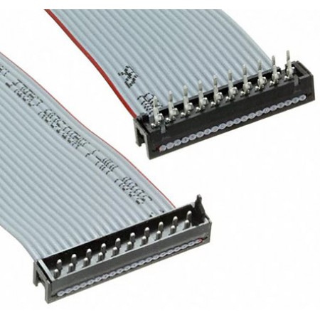 TE Connectivity 1.27mm间距20路扁平灰排线, Micro-MaTch系列, 75.5mm长