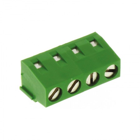 TE Connectivity PCB端子台 Buchanan系列, 4路, 5mm节距, 通孔, 螺钉拧紧端接, 绿色