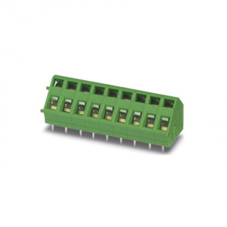 Phoenix Contact PCB端子台 ZFKDS 1.5C-5.0系列, 1路, 5mm节距, 通孔, 弹簧笼端接, 绿色