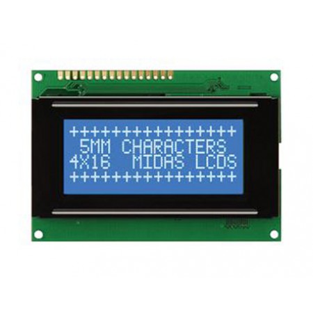 迈达斯 段码液晶屏, A系列, 字母数字显示, 4行16个字符, 可视区域62 x 25mm, 8位接口