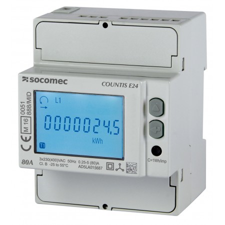 Socomec 三相电能表, 8位数字, 90mmx72mm切面, 48503055