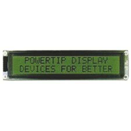 Powertip 段码液晶屏, 字母数字显示, 2行20个字符, 可视区域85 x 19mm