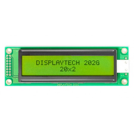 Displaytech 段码液晶屏, 202G系列, 字母数字显示, 2行16个字符