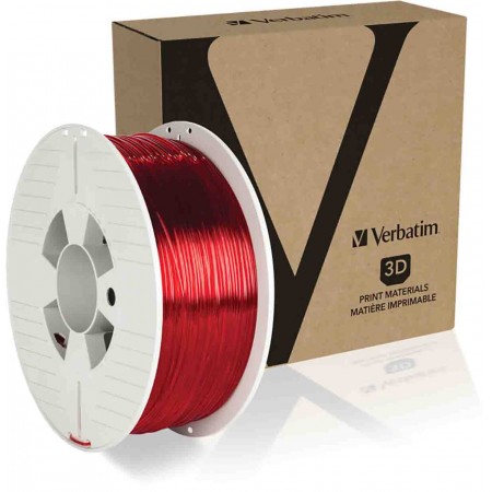 Verbatim 3D打印, 1.75mm直径, FDM技术, 透明，红色, 1kg, 适用于3D 打印机