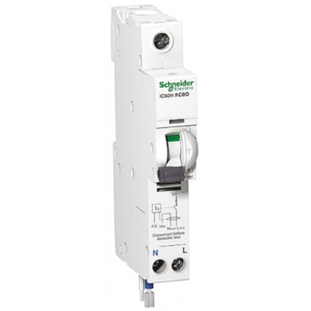 Schneider Electric 40A 1P NP RCBO, 100mA A型剩余电流动作断路器, iC60H系列