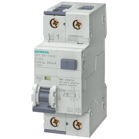 Siemens 10A 2P RCBO AC型剩余电流动作断路器, 5SU1系列, 230V