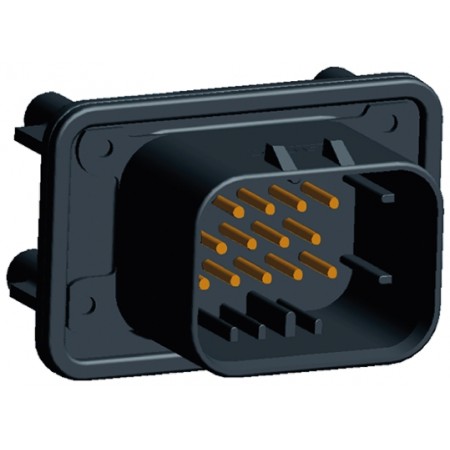 TE Connectivity 14芯汽车连接器公插, 3排, 面板安装, 黑色, 1-776262-1