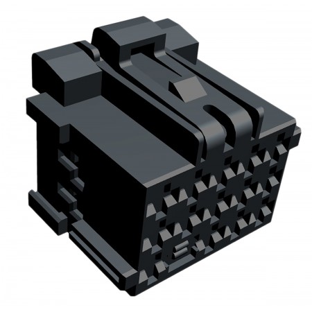 TE Connectivity 14芯汽车连接器母座, 3排, 插入式安装, 黑色, 1355206-1