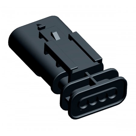 TE Connectivity 4芯汽车连接器公插, 插入式安装, 黑色, 1-1564559-1